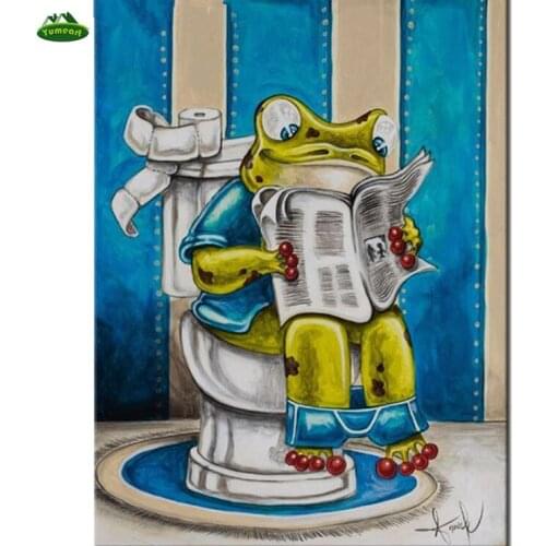 YUMEART 5D Diamond Embroidery DIY Diamond Painting Diamond Mosaic Crafts Gifts Toilet frogs Pattern Rhinestone