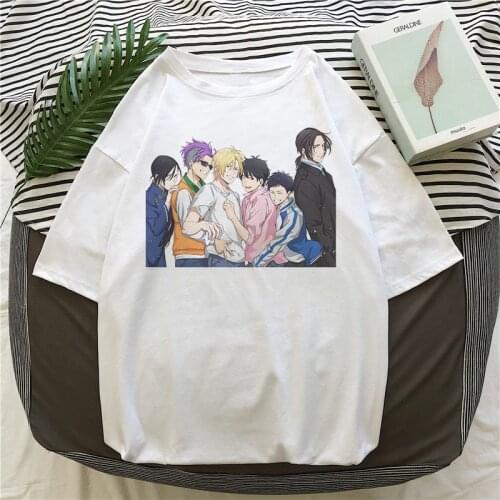 Womens Tshirts Anime Banana Fish Graphic tees Harajuku Streetwear T-shirt Japanese Funny Tshirt Summer Korean Tops