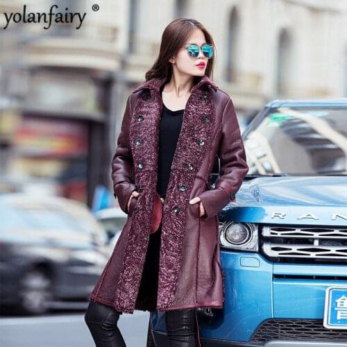 Winter Coat Women Sheep Shearing Real Fur Coat Women Genuine Leather Jacket Women Clothes 2020 Manteau Femme DG17W1026 YY1004