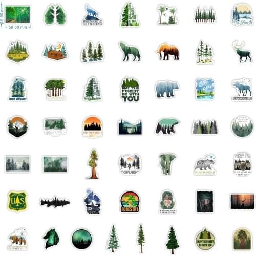 10/50pcs Outdoor Travel Forest Hiking Camping Stickers Beautiful Scenery Decal Sticker To DIY Water Bottle Phone Laptop Guitar