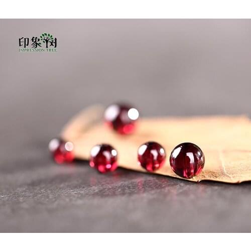 10pcs 8A Grade 4.5/5/5.5/6/6.5mm Natural Stone Dark Red Smooth Garnet Round Loose Beads DIY Row Bracelet Jewelry Making 22024