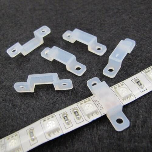 10pcs Silicone Fixer Clips Bracket Holders For 5050 LED Strip 10mm 5050 5630 Wholesale Plastic RGB Light Single Color