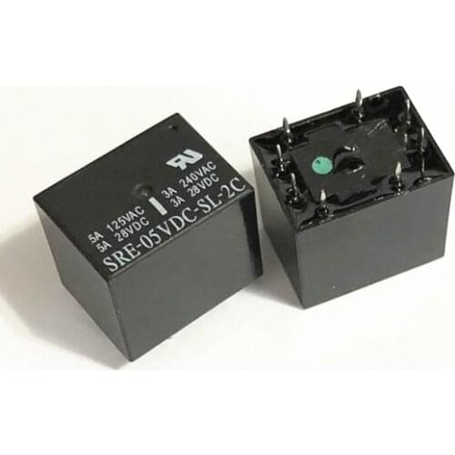 100% New 5pcs Power Relays SRE-05VDC-SL-2C 5VDC 12VDC 24VDC