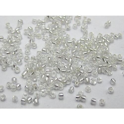 10000 Glass Seed Beads 1.5mm (12/0) silver lined White + Storage Box