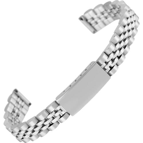 12MM Silvery Stainless Steel Watch Strap for Men Solid Metal Watches Band for Ladies Adjustable Bangle Watches Strap for Friends