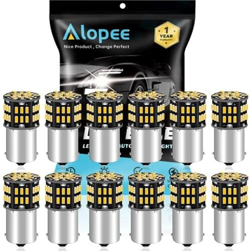 12-Pack 1156 BA15S 7506 1141 1003 1073 3014 54 SMD LED Light Car Interior RV Camper Tail BackUp Bulbs White / Warm White 12V DC