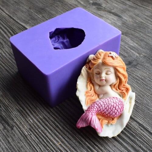 3D mermaid silicone mold Fondant cake molds soap chocolate mould for the kitchen baking 1478