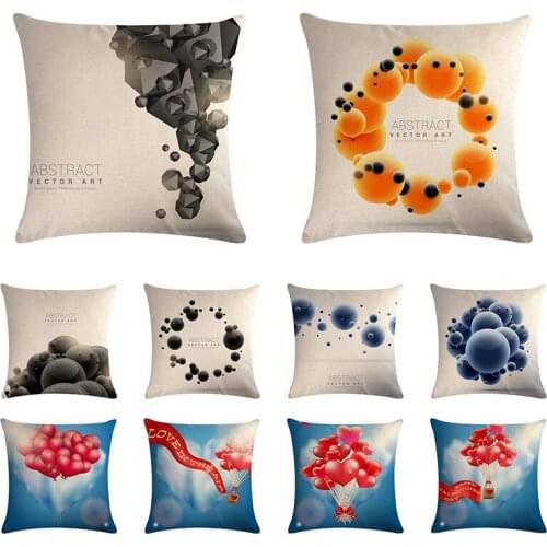 45*45cm Linen ABSTRACT VECTOR ART Style Cushion Cover Love Printing Home Decorative Pillow Cover for Sofa Car Cojines ZY862