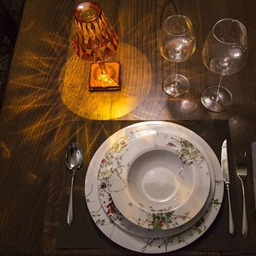 Acrylic Diamond Desktop USB Lamp Night Lights Transparent Prism Crystal LED Bedside Lamps Lighting Decor for Bedroom Living Room