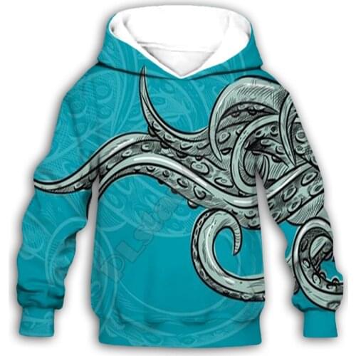 Octopus 3d printed Hoodies family suit tshirt zipper Pullover Kids Suit Sweatshirt Tracksuit/Pant Shorts 01