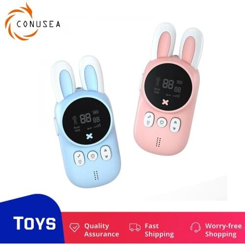 Toy Walkie Talkies Mini Walkie-talkies Handheld Transceiver 3KM Range Childrens radio Lanyard Interphone Toys For Kids Gifts