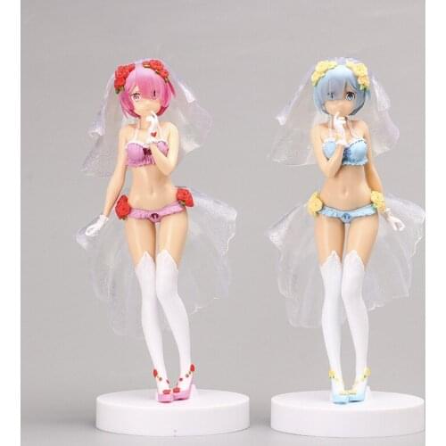 24CM Swimwear Wedding dress Anime cake Re:Life in a different world from zero Brianna Knickerbocker Rem doll Model toys Gift