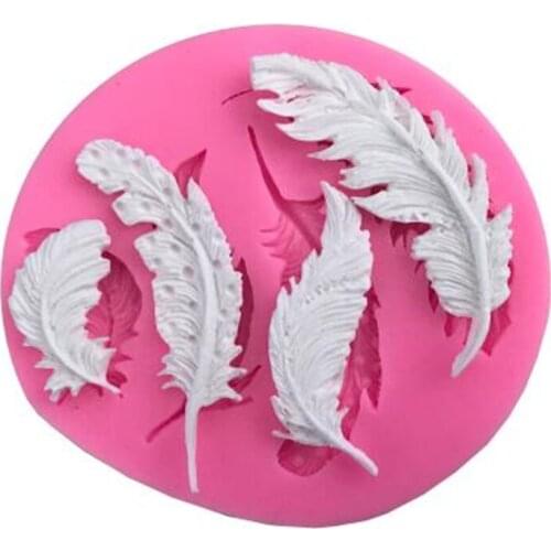 Mini Feather Shape Chocolate Wedding Cake Decorating Tools DIY Baking Fondant Silicone Mold High Quality