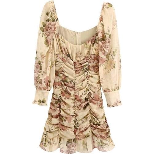 Fashion Floral Print Mini Dress For 2021