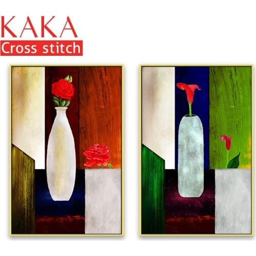 Cross stitch kits,Embroidery needlework sets with printed pattern,11CT-canvas for Home Decor Painting,Flowers Full NCKF153