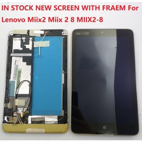 8" NEW screen For Lenovo Miix2 Miix 2 8 MIIX2-8 LCD Display Matrix Touch Screen Digitizer Sensor Tablet PC Assembly with Frame