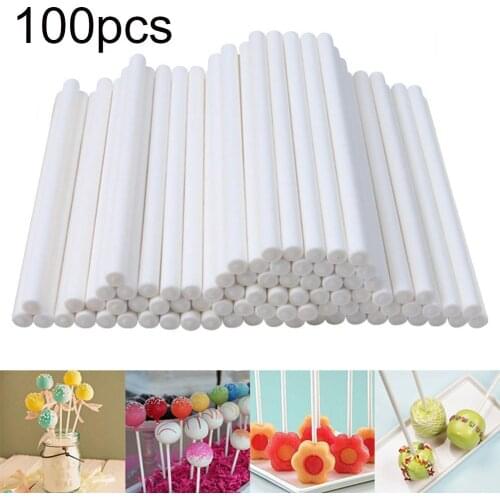 100Pcs 10cm Lollipop Sticks Paper Cake Pops Sticks Pops Sucker Sticks Candy Chocolate Sugar Pole DIY Mold Cake Lolly Candy