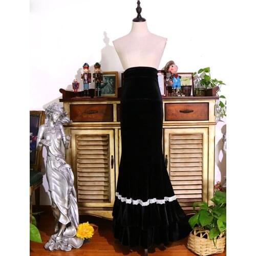 Girls Dress Costume Spanish Flamenco Velvet Foxtrot Dance Wear Women BU21