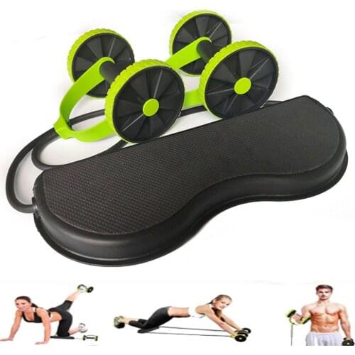 Wheel Ab Roller Double Muscle Trainer Wheel Abdominal Power resistance bands Gym Arm Waist Leg Training