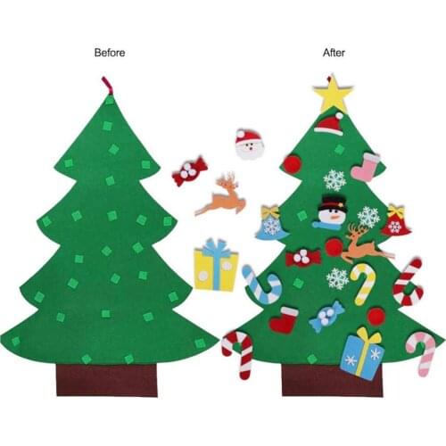 3D DIY Felt Christmas Tree New Year Gifts Kids Toys Artificial Tree Wall Hanging Ornaments Christmas Decoration for Home