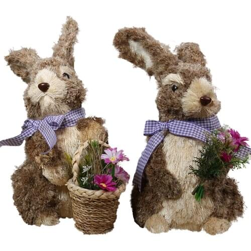 Garden Decoration Easter Bunny Toys Party Supplies Imitation Cattail 20 X 13 X 26cm Grass Environmentally Gift Animal Ornaments