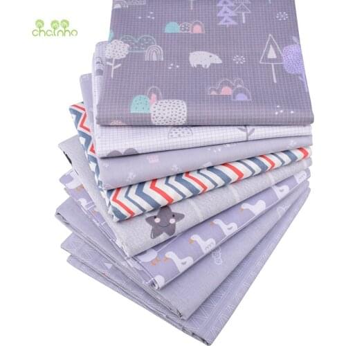 Chainho,Gray Cartoon Series,Printed Twill Cotton Fabric,Patchwork Cloth For DIY Sewing&Quilting Baby & Childrens Material CC345