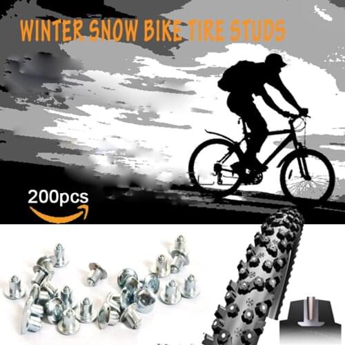 200pcs 6.5mm/0.26" Mount Ground Tire Spikes for Fat bike Mount Tyre Snow Studs Aluminum Tire Studs Sharp Carbide Tips Tungsten