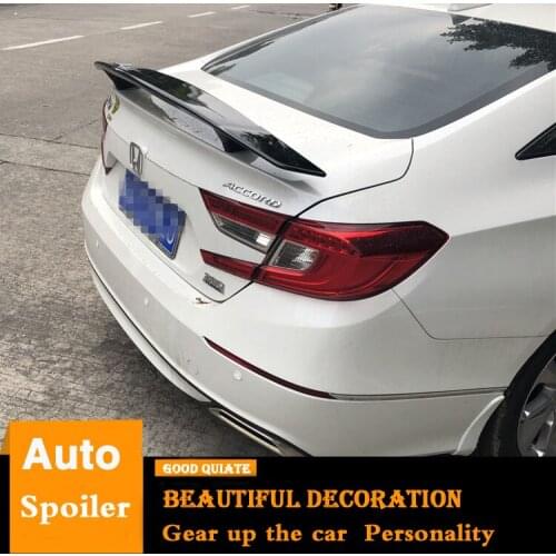 For Honda Accord Spoiler 2018-2020 Sport ABS Material Car Rear Wing black/white Color Trunk Rear Spoiler With lamp tail universa