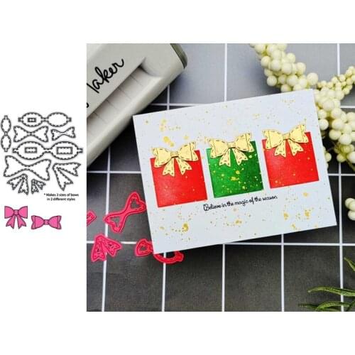Stitched Bow Metal Cutting Dies Stencil For Scrapbooking Album Photo Handmade Paper Cards Crafts New Die-Cut