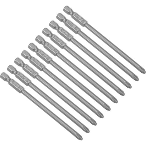Uxcell 10 Pcs 1/4-Inch Hex Shank 100mm Length Phillips 4.5PH2 Magnetic Screw Driver S2 Screwdriver Bits