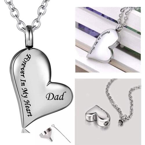 To Honor My Dad Forever in My Heart Cremation Jewelry Keepsake Memorial Pendant Cremation Urn Ashes Necklace for Men Women