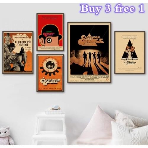 Clockwork Orange Movie Kraft Poster Wall Bar Cafe Art Decoration Poster Wall Sticker Home Decoration