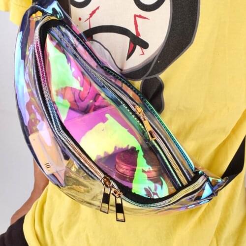 Laser Leather Women Crossbody Chest Bag Fashion Girl Outdoor sports Waist Bag Hip-hop Shoulder Bag Travel Multicolor Fanny Pack