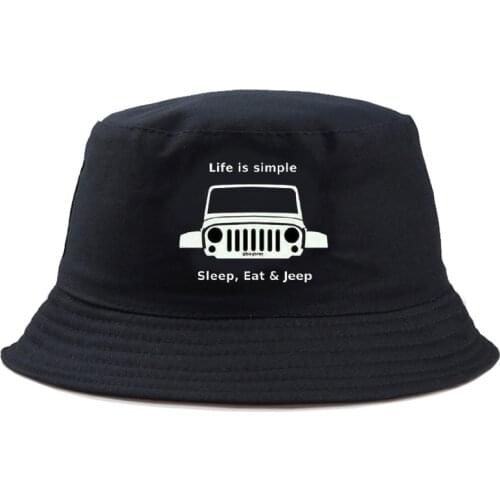 Life is Simple print Bucket Hat men Cotton Fishing Hunting Cap Outdoor Beach Fisherman Panama Womens Bucket Hat