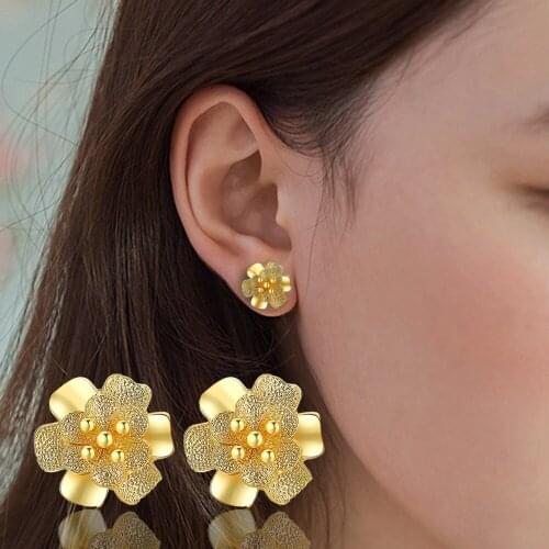 Creative Flowers Stud Earrings For Women Earring Earings Silver color plated Jewelry Earing Brincos Brinco Oorbellen Gift F417