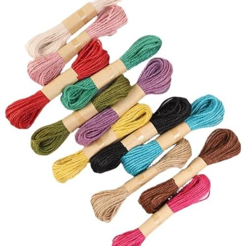 12pcs Natural Hemp Rope Twine Colorful Jute Twine Cord Rope String for Handmade Craft Bracelets Jewelry Making Home Decoration