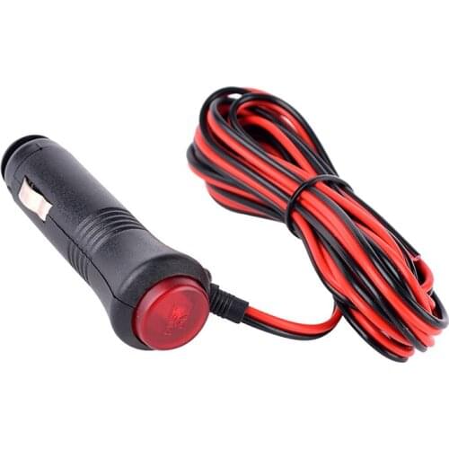 2 Pieces 1.5m 12V 24V Car Cigarette Lighter Power Supply Plug Cord Extension Cable Connector With Switch 10A Fuse