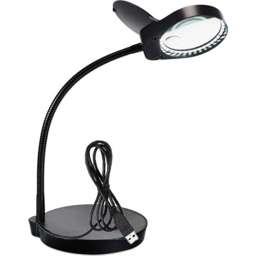 2 in 1 Desktop Magnifier LED Desk Lamp with 5x Lens Bright Light Tool Repair Tools Magnifiers Loupe magnifying glass