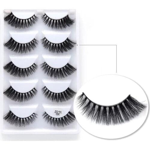 5Pairs 3D Mink Lashes Natural Eyelashes Dramatic False Eyelashes Faux Cils Makeup Wholesale Fake Eyelash Extension maquiagem H13