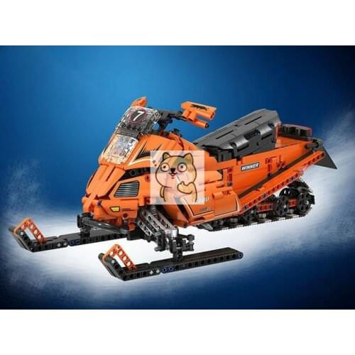 7068 961pcs Snowmobile Moto Snow Motorcycle Motorbike Building Blocks Educational DIY Bricks Toys