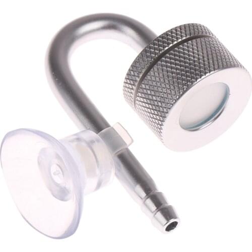 Aquarium CO2 Diffuser Fish Tank Bubble Atomizer Reactor Solenoid Regulator CO2 System Atomizer For Plant With Suction Cup Silver