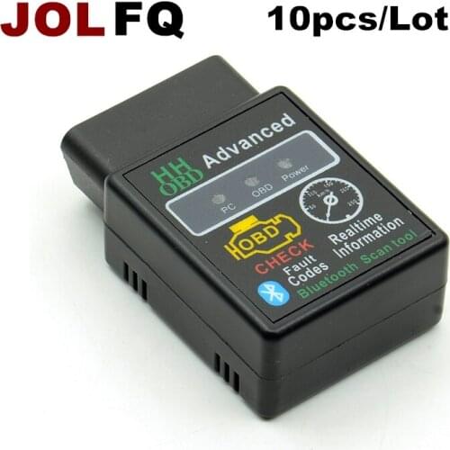 10pcs Mini HHOBD VGATE Elm327 Bluetooth OBD2 / OBDII Diagnostic Interface Scanner ELM327 V2.1 Car Code Reader For OBDII Protocol