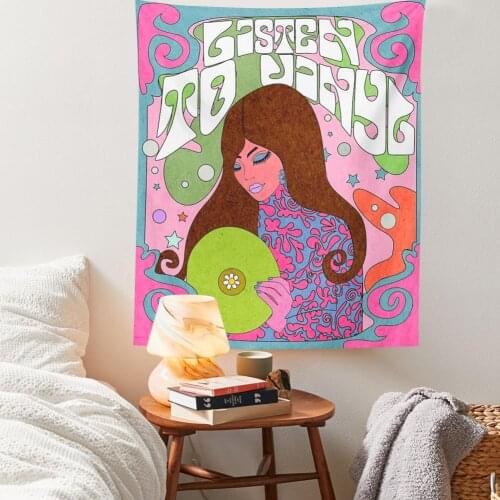 Home 80S Tapestry Trippy Witchcraft Hippie Tapestry Boho Decor Wall Hanging Tapestry Girls Aesthetic Home Decor Decoration Mural