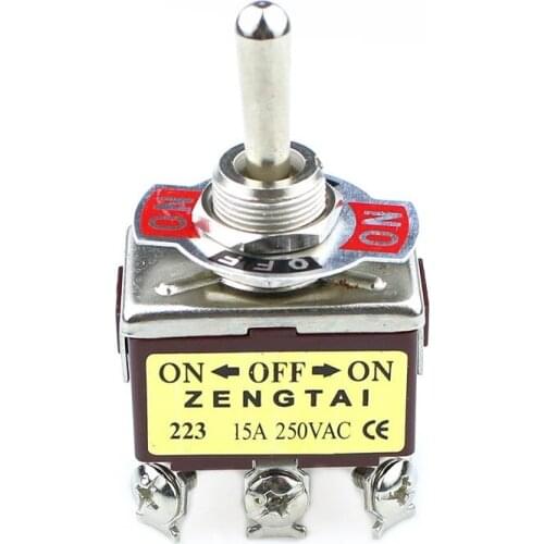 E-TAN223 instantaneous self reset toggle switch in 3 bit 6PIN 250VAC 15A rocker switch 1PCS Brown