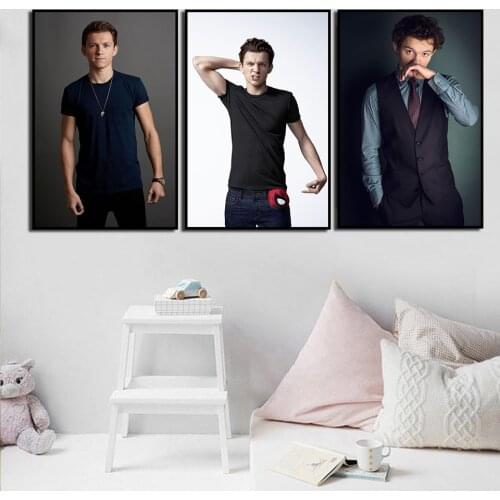 HD Print Canvas Painting Movie Actor Tom Holland Poster Wall Art Living Room Home Decoration