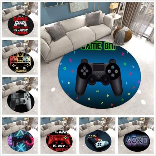 Gaming Mat Carpet Living Room Modern Round Room Rug Game Console Chair Mats for Bedroom Boys Kids Play Floor Carpets Door Mat