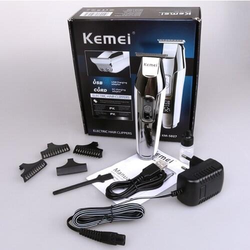 KM-5027 Mens Hair Clipper Electric Engraving Knife Razor Knife Bald Hair Cutting Salon Push LCD Display