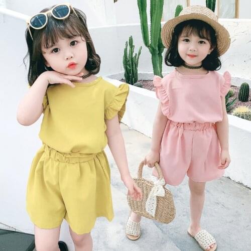 2020 Baby Girl Summer Chiffon Clothing Set Fashion Toddlers Princess Suits Kids Children Clothes Sets Outfits