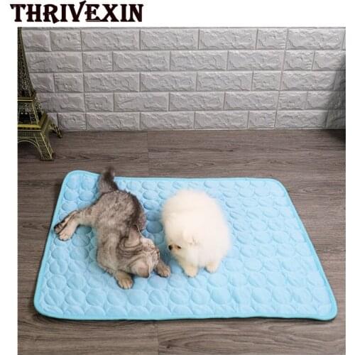 Pet Dog Pad Summer Ice Mat Cat Puppy Cooling Beds Cushion Carpet Mats Soothing Cool Soft Plaid Blanket Accessories Pet Supplies