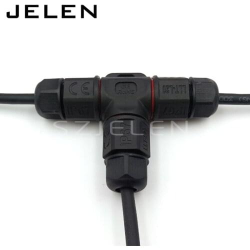 L20 3T, 3 pin Waterproof Connector, T- type power connector,IP67, Mining Lighting connector cable installation LED connector